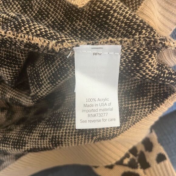 Nine West beautiful leopard print long open cardigan size Large EUC - Picture 4 of 4